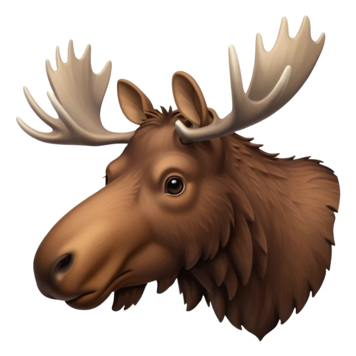 A high-resolution digital illustration of a moose in a clean, semi-realistic style. The moose is shown facing sideways head tilted  sticker