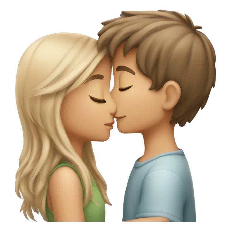A girl kissing a boy sticker