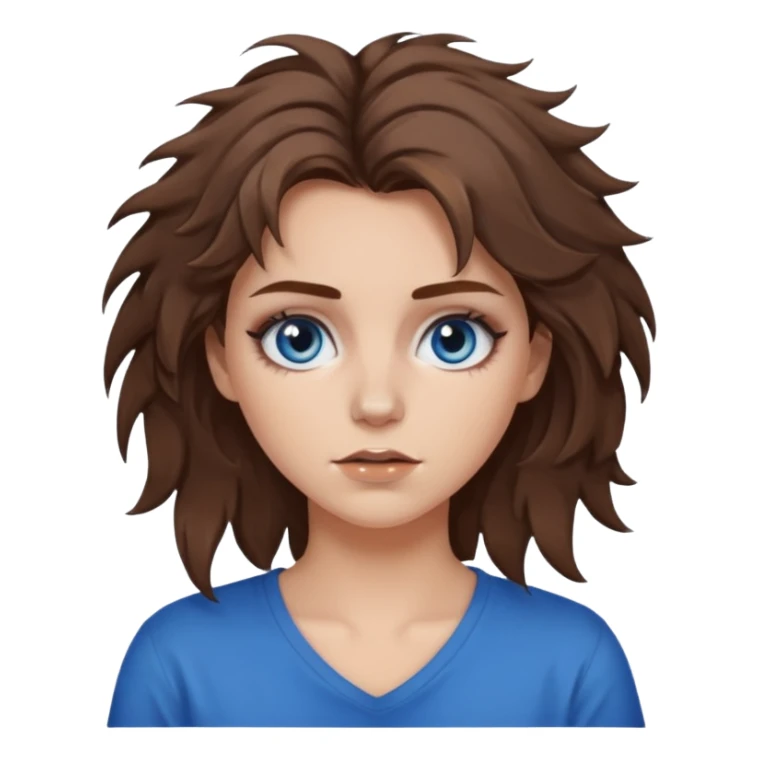 white gurl with brown hair and blue eyes look a mess  sticker
