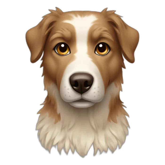 messy fur mixed breed total beige brown eyes dog sticker