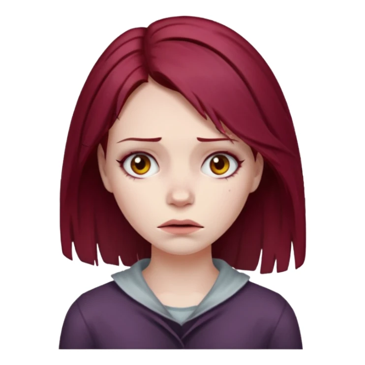 ptsd, burgundy hair female victim sticker