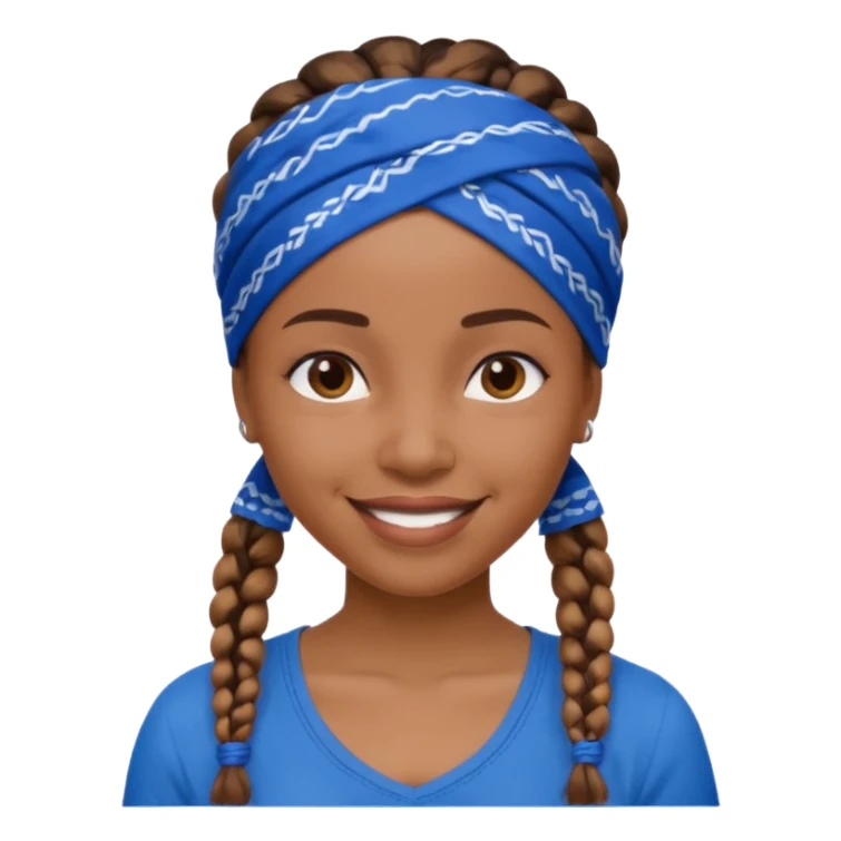 short black woman with braids and a blue bandana sticker