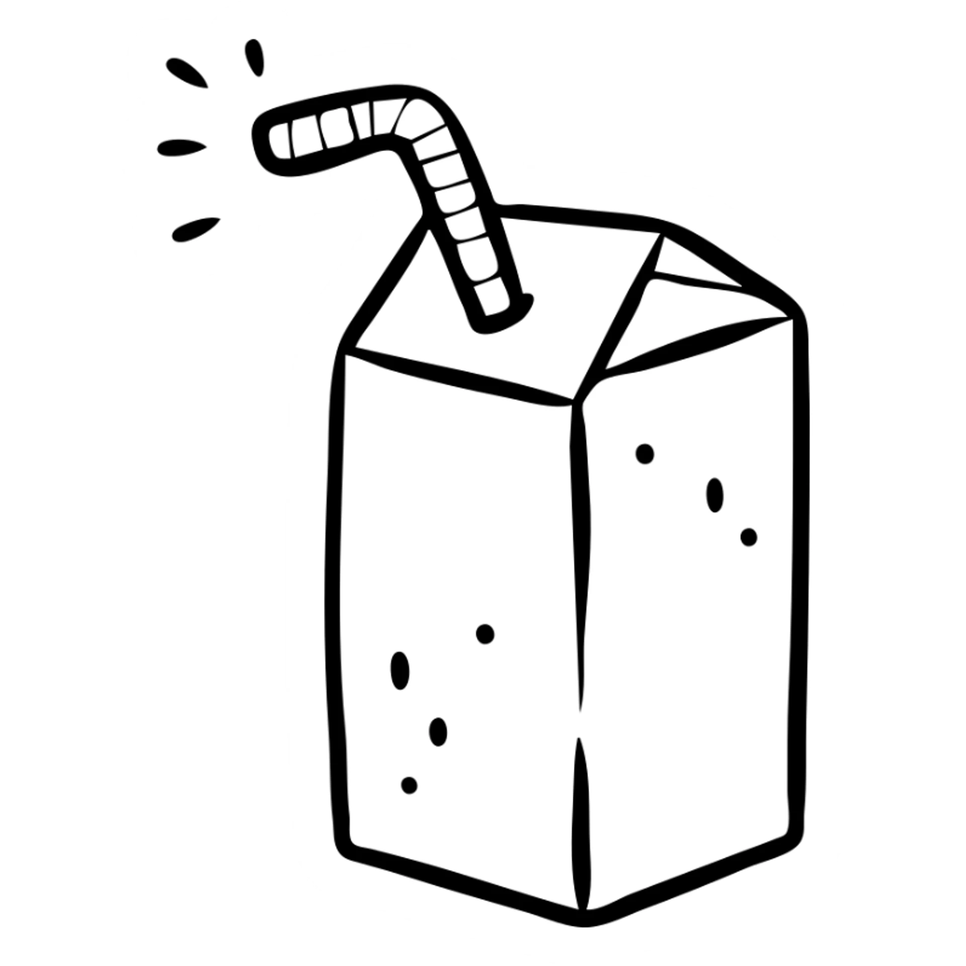 Yellow juice box with straw, children's juice drink sticker