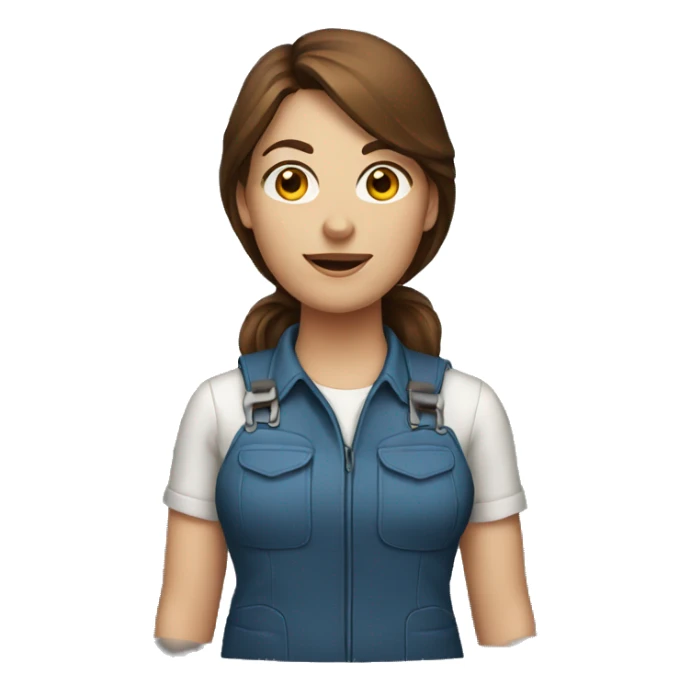Female Mechanic whit Brown hair sticker