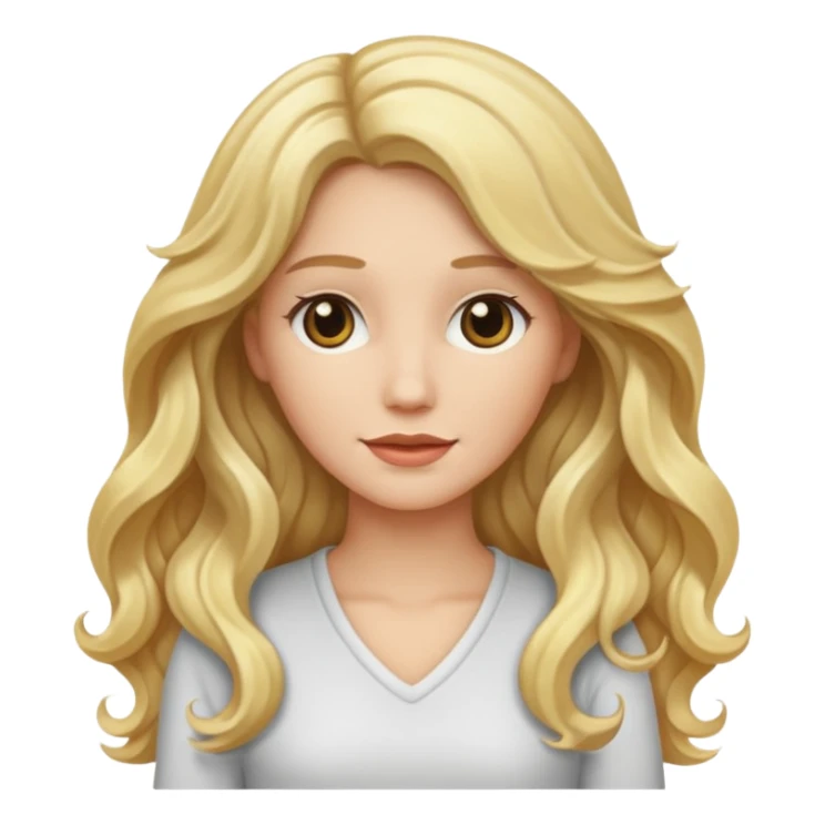 White female with long blonde wavy hair sticker