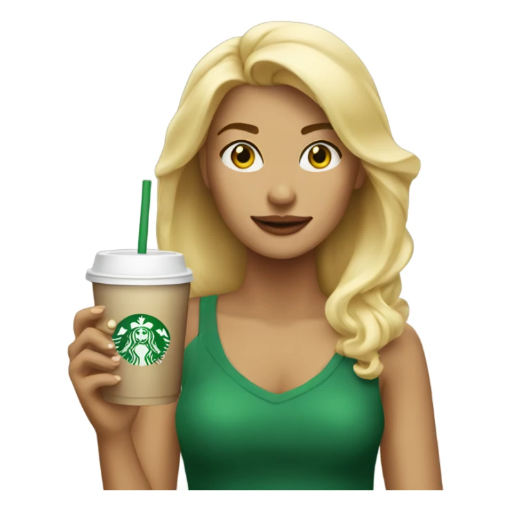 Blonde woman drink sturbucks sticker