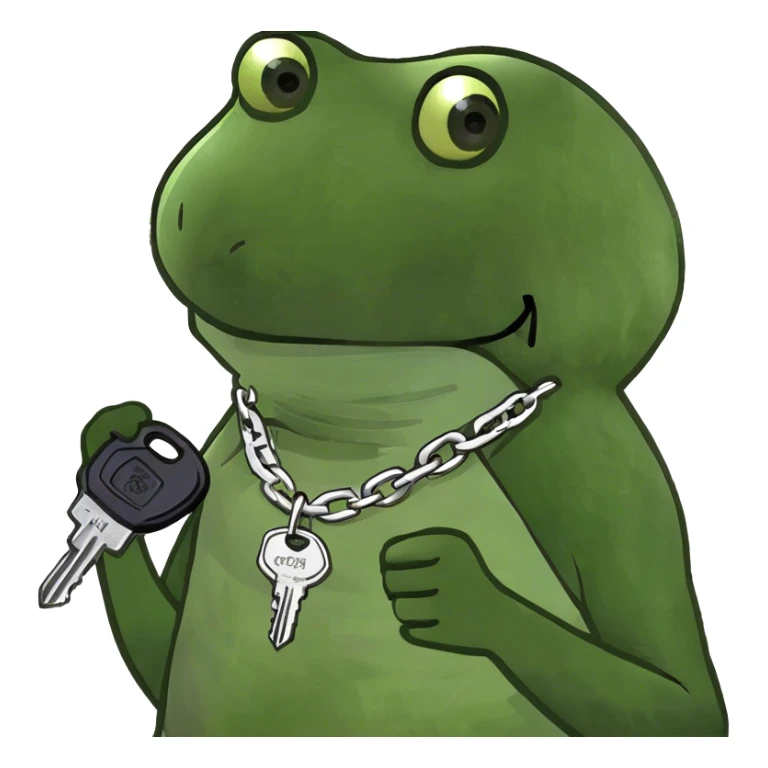 A necklace and car key on the ocean floor sticker