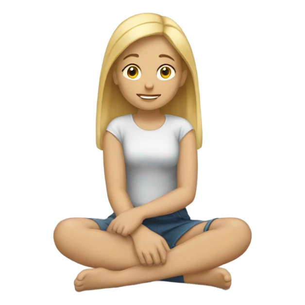 Blonde girl hands on knees sticker