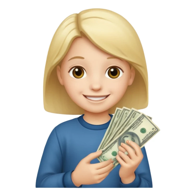 child with money sticker
