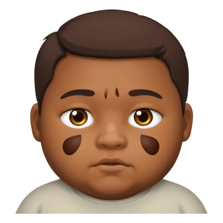 Brown skin chubby boy with a scar on their face  sticker