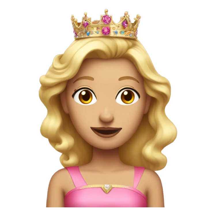 Blonde woman with crown wearing pink dress  sticker