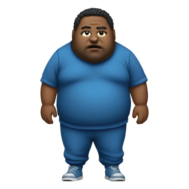 fat man in dirty blue sweatsuit sticker