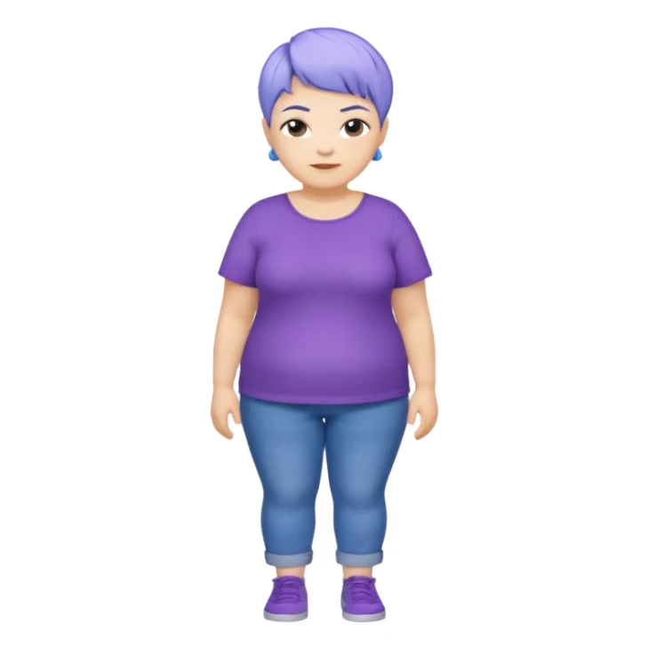 mujer mayor un poco gorda pelo azul o morado pixie cut barriobajera sticker