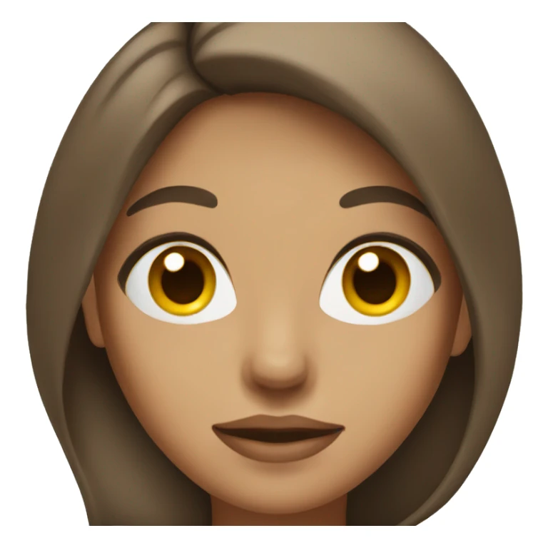 Woman with brown hair and middle part sticker