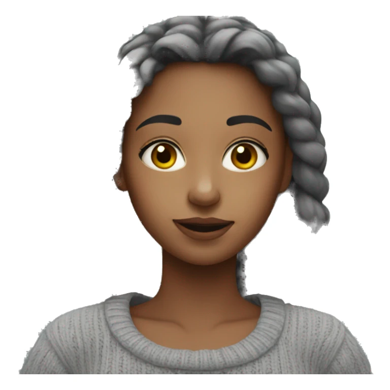 girl in grey sweater selfie sticker