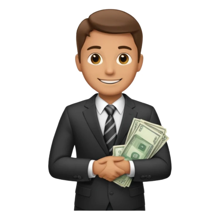 public official/politician/bureaucrat holding money sticker