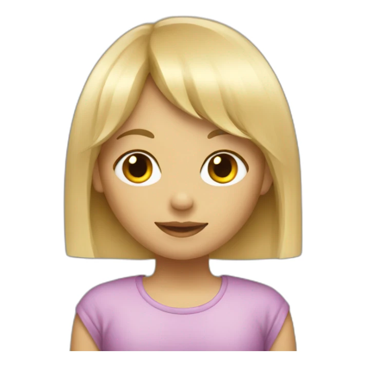 a blond girl with a fringe sticker