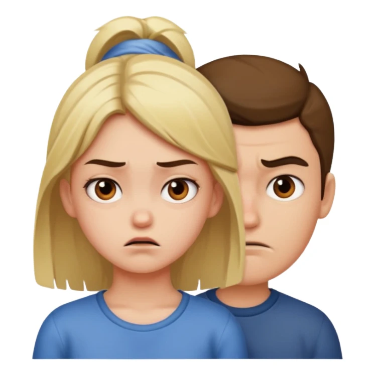 Girl looking mad at a boy  sticker