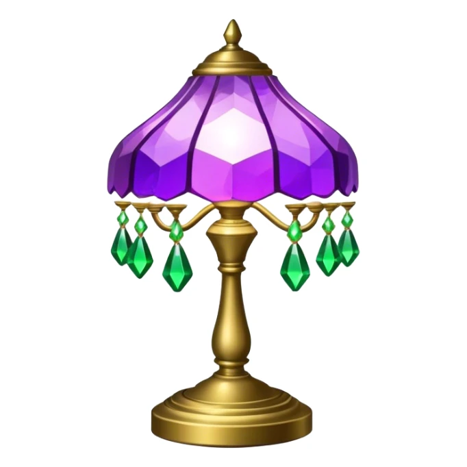 Dancing lamp with purple and green glass crystals sticker