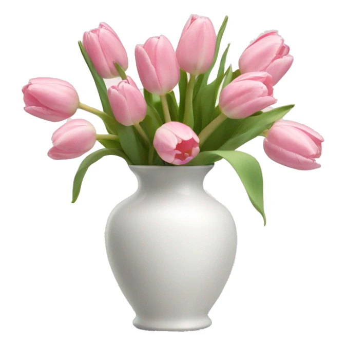 Light pink tulips in white vase sticker
