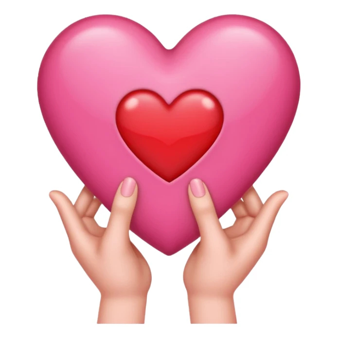 Hand heart 🫶🏻 emoji with a red heart ❤️ inside sticker