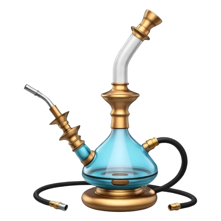 realistic modern hookah, sleek metal and glass design, ceramic hose, minimalistic, high detail, emoji style
 sticker