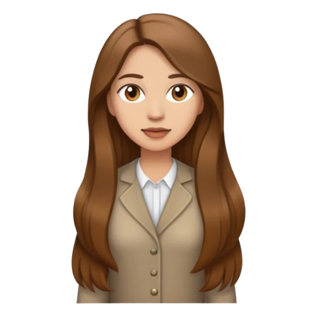 standing woman with long brown hair sticker