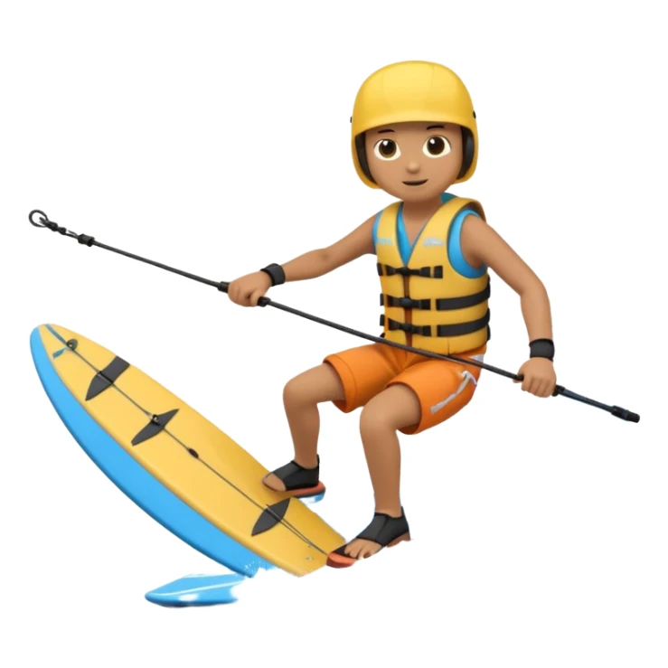 3D icon of a person wakeboard sticker
