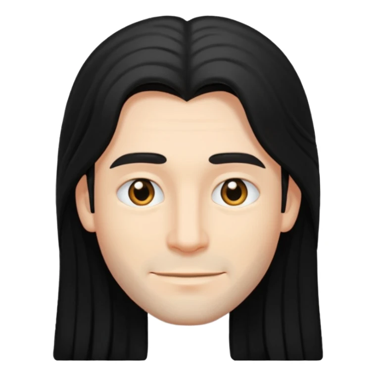 A man have a black long hair sticker