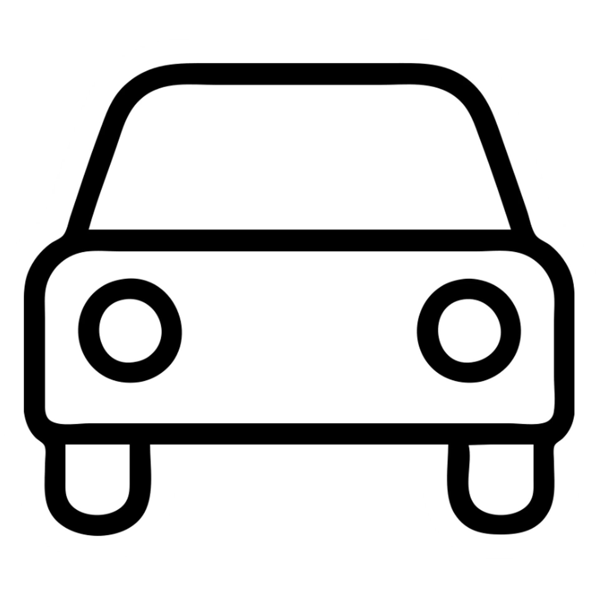 glassmorphism car icon, subtle gradients, glowing edges, icon style sticker