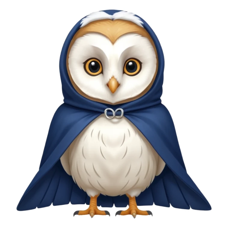white barn owl in navy blue cloak sticker