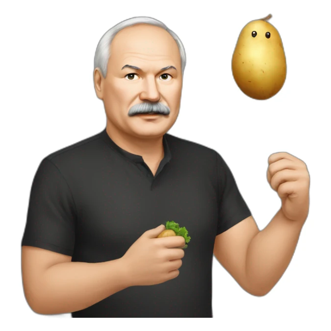 Lukashenka holds a potato in his hand sticker