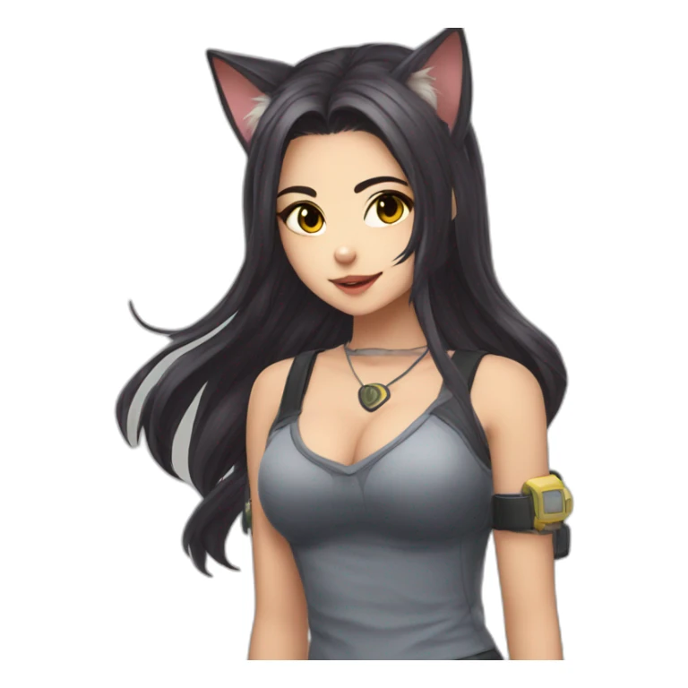 Anime cat gamer girl morena sticker