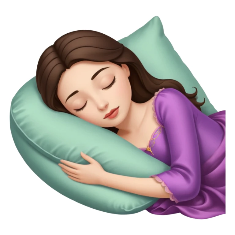 sleeping beauty brunette white girl with a silk pillow sticker