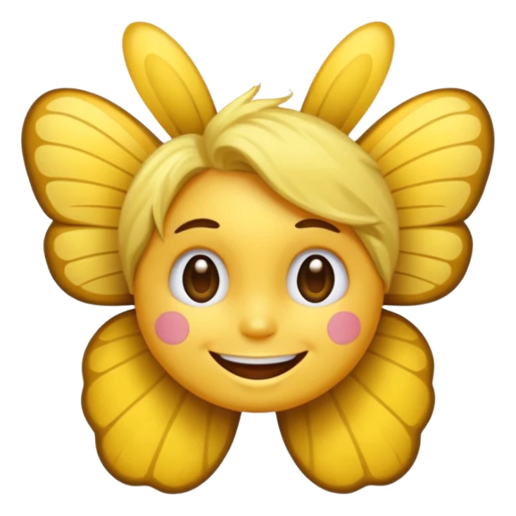 Emoji sourire avec un nœud papillon dans les cheveux sticker