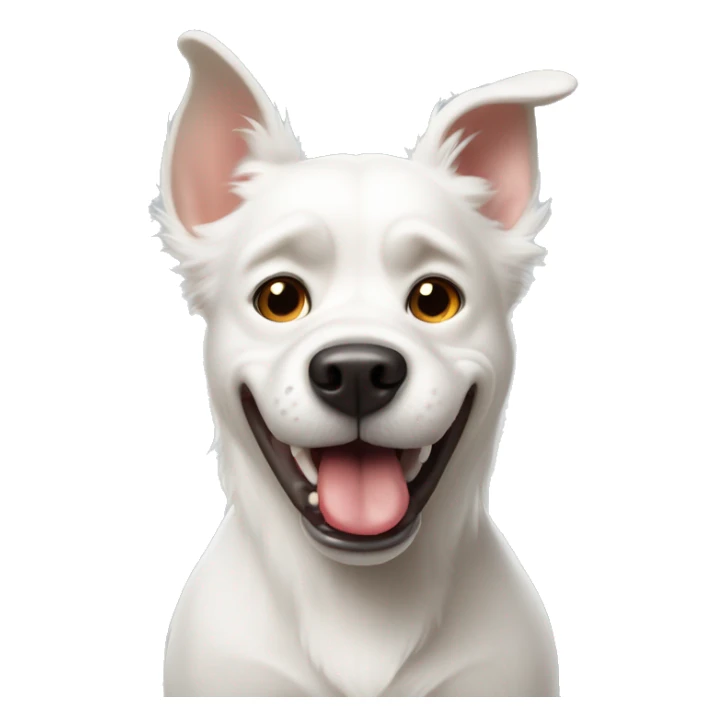 Angry white dog sticking his tongue out sticker