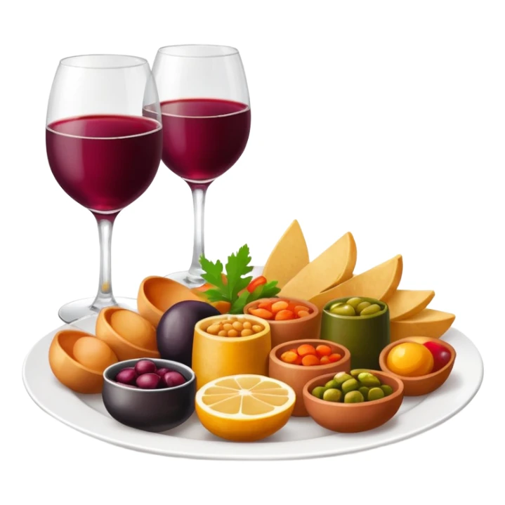 plate of Spanish tapas with a glass of tinto de verano sticker