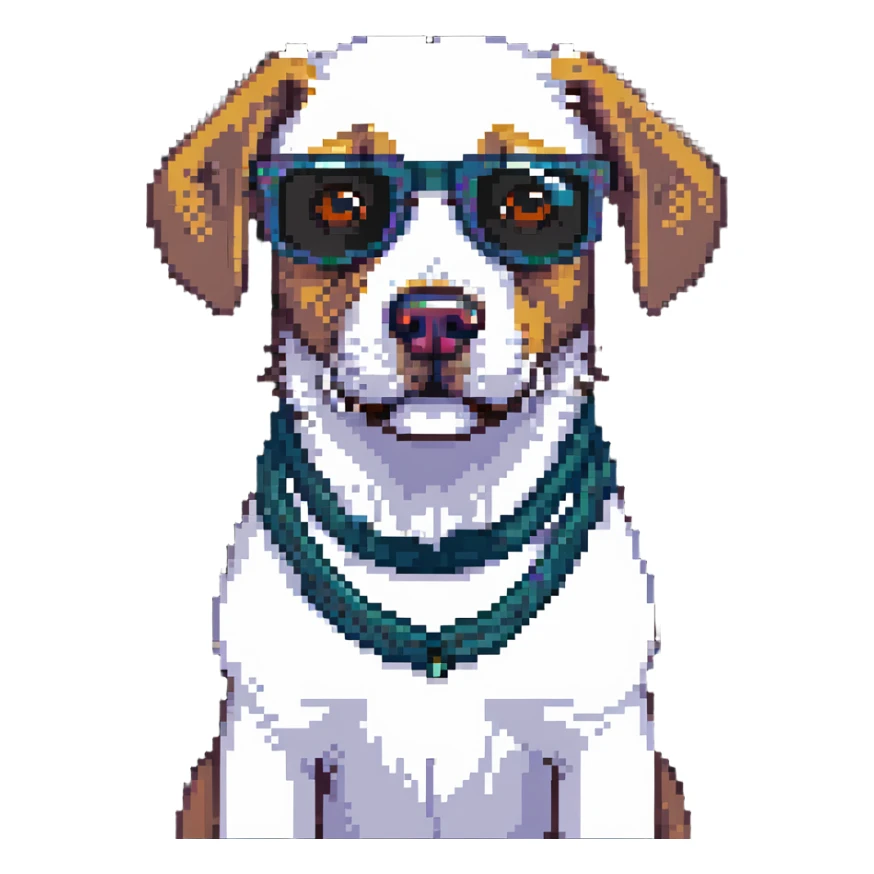 playful dog wearing sunglasses sticker