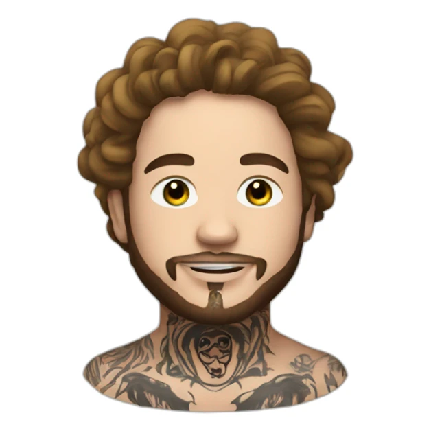 post malone with tattoo on the face and the body sticker