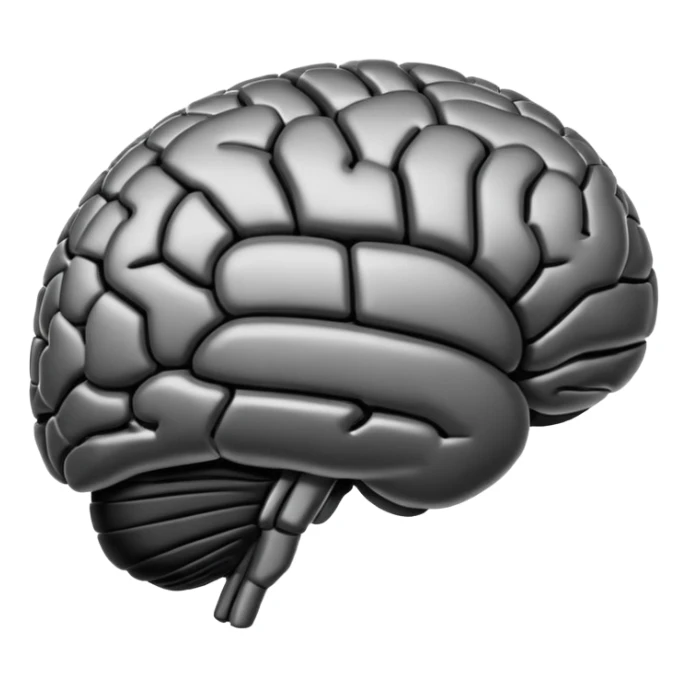   Create an emoji in which it is representing AI brain in black color professional and luxury brand type sticker