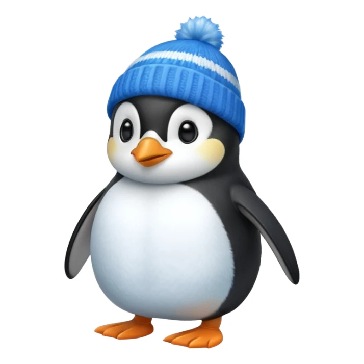 Penguin with blue beanie and blue shoes sticker
