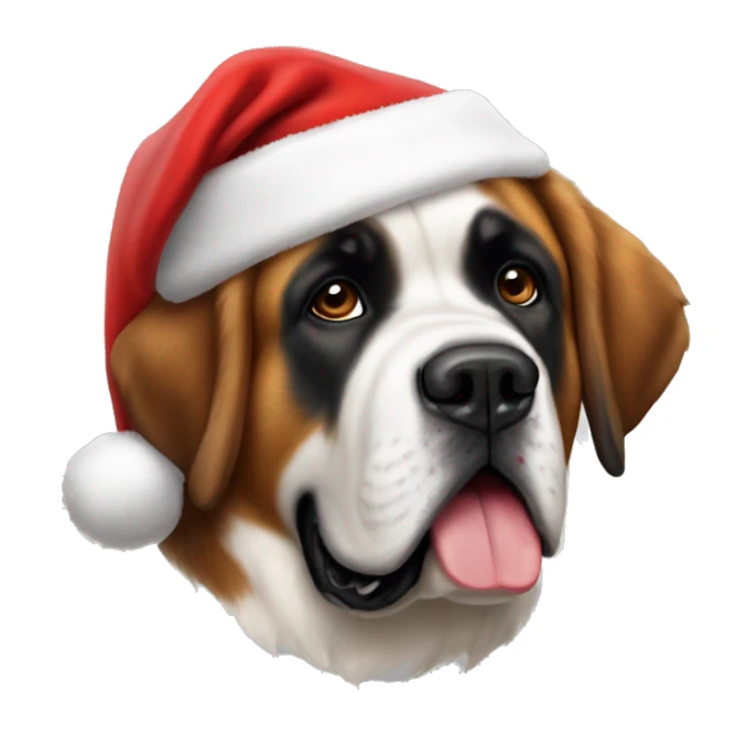 Saint Bernard wearing a Santa hat ￼ sticker