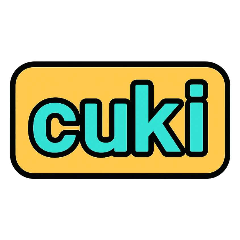 modern, clean text image with the word 'cuki' centered, correct spelling, no emoji or face sticker