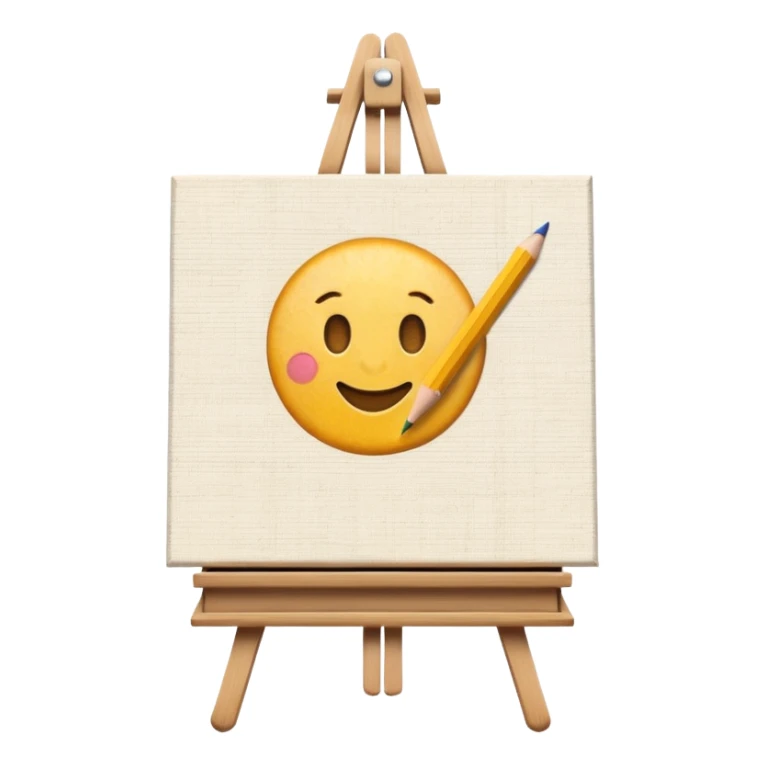 Canvas with pencil sketch,canvas on easel sticker