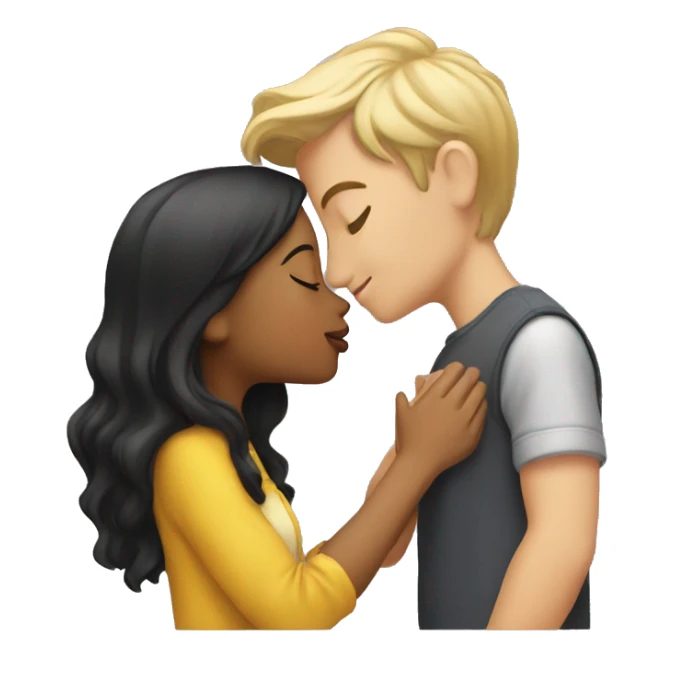 boy kissing a beautiful girl  sticker