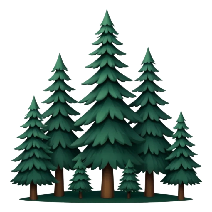 A cluster of tall pine trees forming a deep forest silhouette. sticker