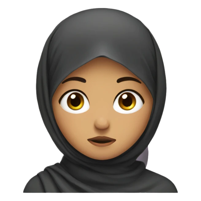 muslim girl frowning sticker