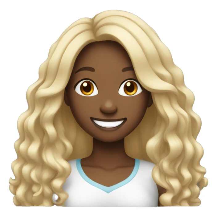Happy smile black girl with long hair  sticker