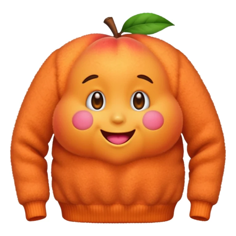 emoji of an peach that wears sweater sticker