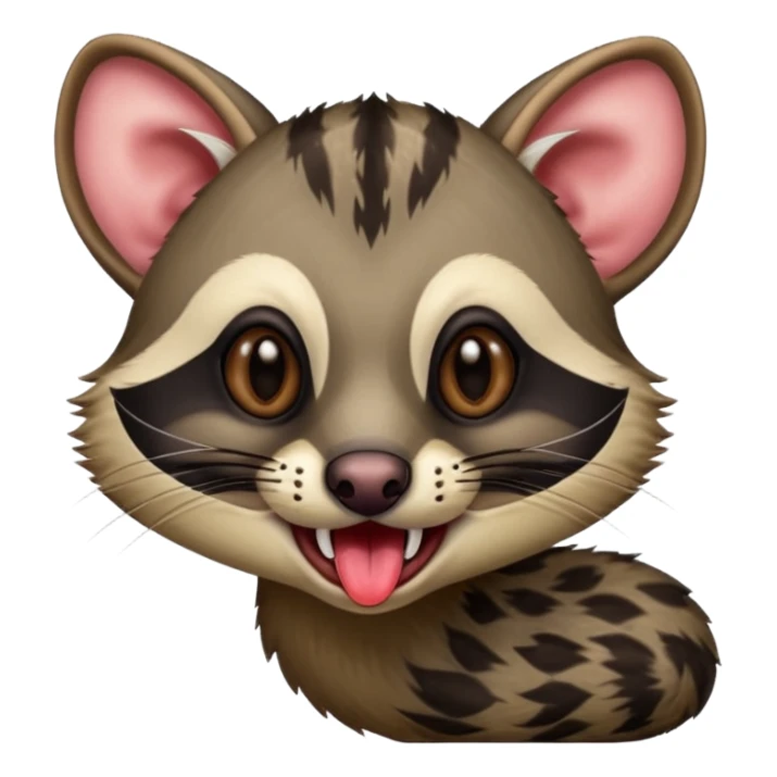civet with yummy expression and long tongue sticker
